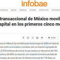 El mercado transaccional de Mxico moviliza un 68% menos de capital en los primeros cinco meses del ao